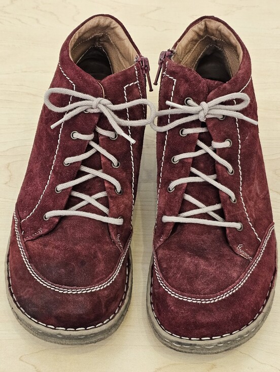 Josef Seibel Shoes - Josef Siebel Burgundy Leather Suede Ankle Boot Size EU 40/US 9